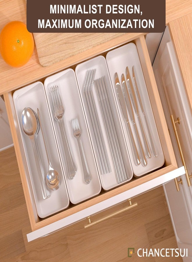 CHANCETSUI Stackable Utensil Organizer For Kitchen Flatware: Plastic Kitchen Cutlery Holder Trays, Cooking Silverware Storage For Drawer, Cabinets, Countertops Supplies - Image 2